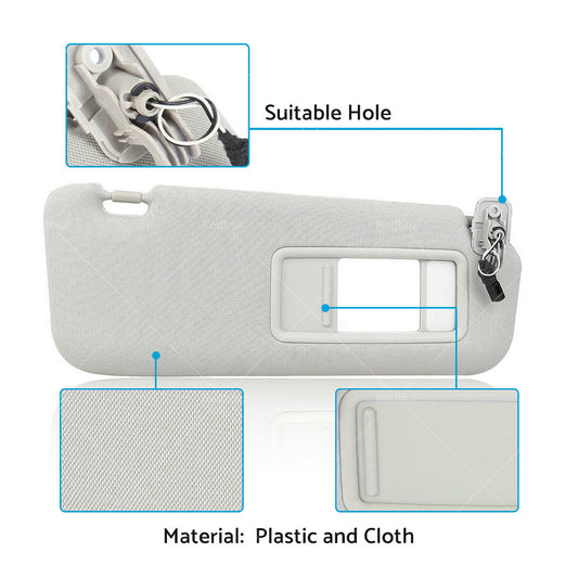 1 Pair Car Sunvisor Sun Visor Gray Front RH and LH Fits For Mazda CX-9 2010-2015-1