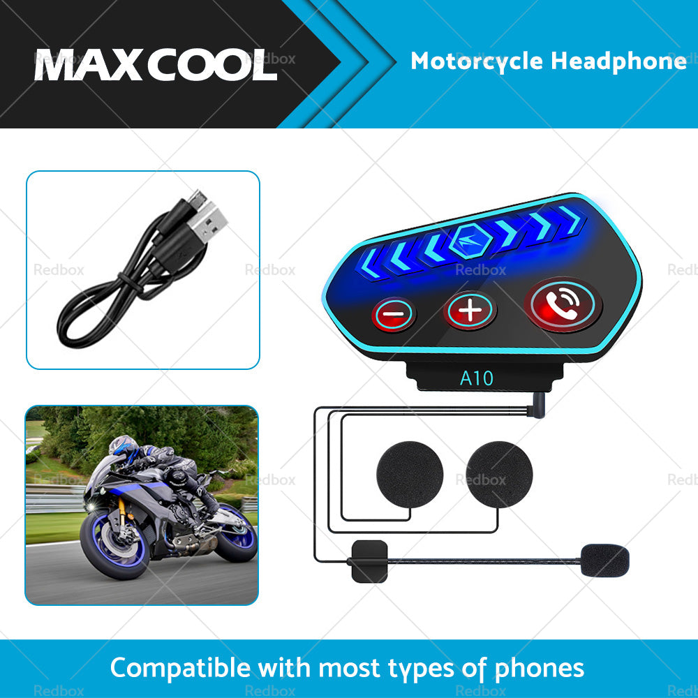 Bluetooth-5. 0 Wireless Motorcycle Helmet Headset Intercom Motorbike Headphone-2