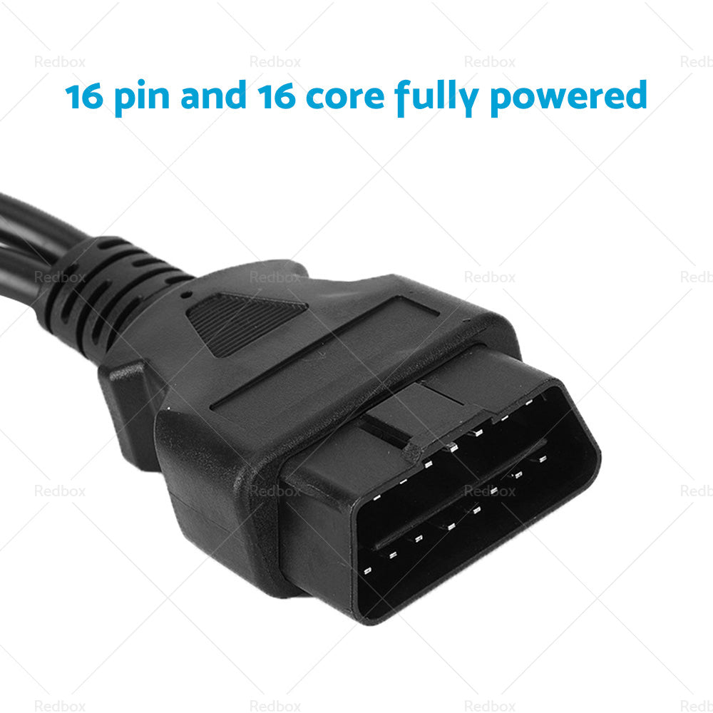 OBD2 16 Pin Splitter Extension Cable Male to Dual Female 12inch or 30cm Y Lead-2