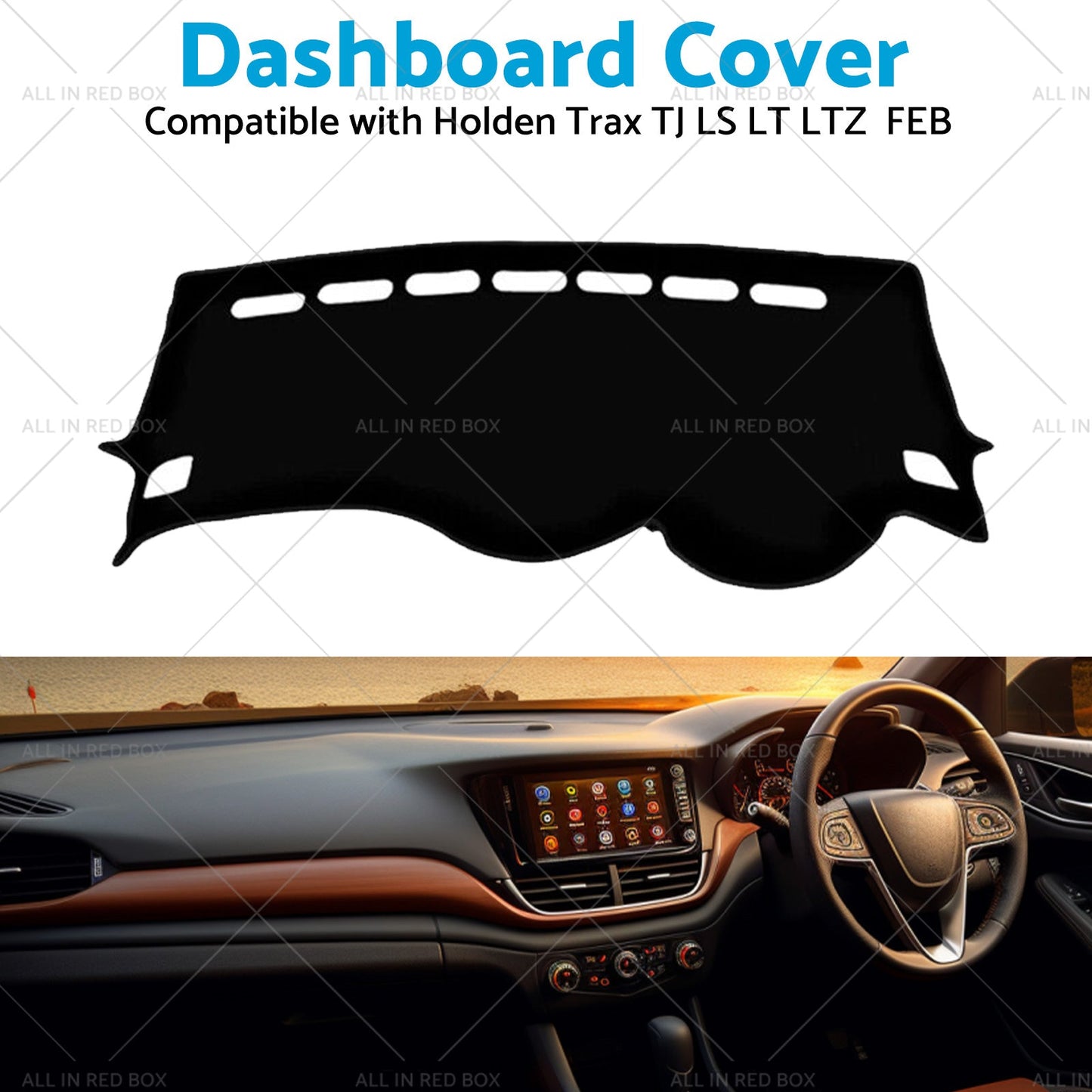 Non-Slip Dash Mat Suitablefor Holden Trax TJ LS LT LTZ MY17 FEB 2017-2019 Black-3