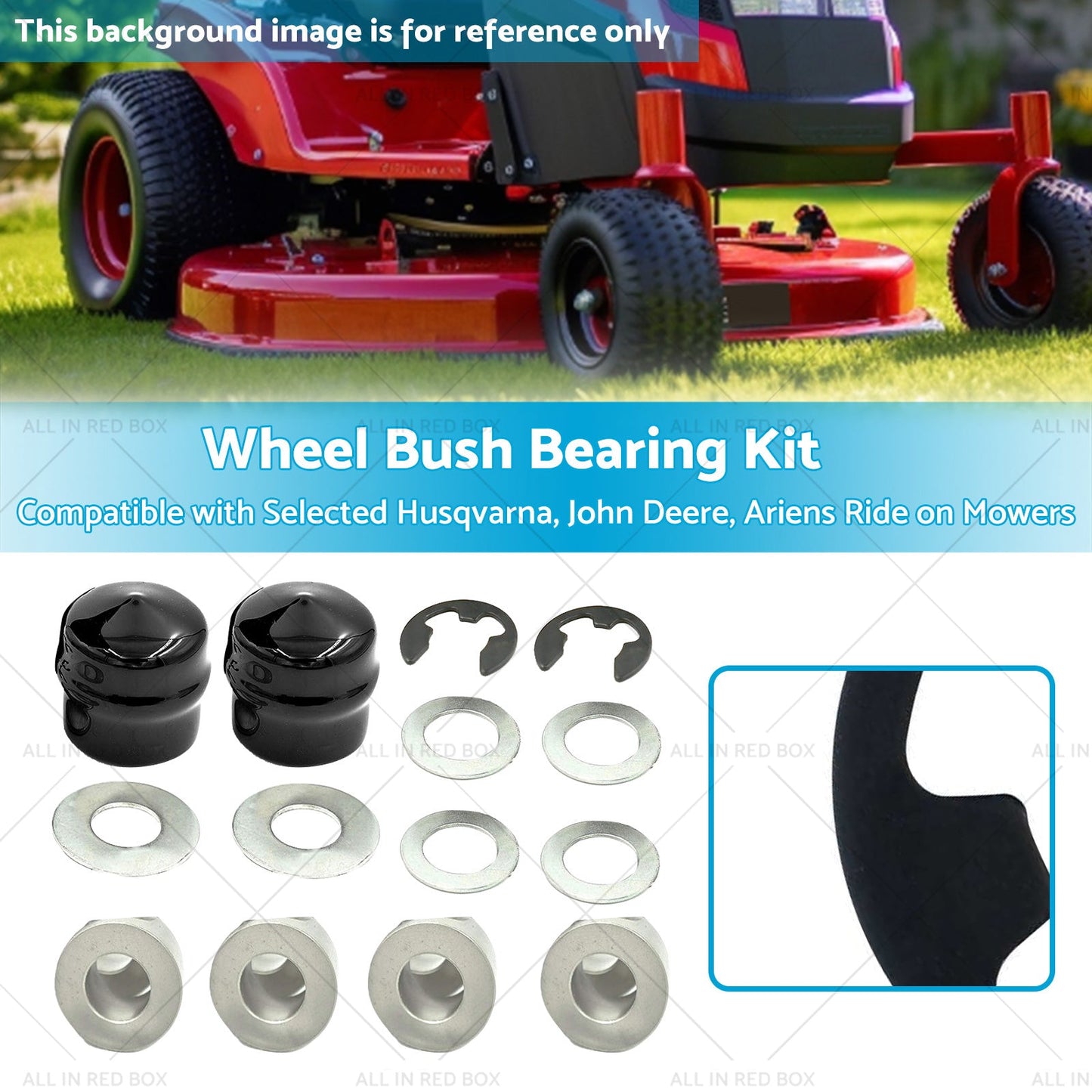 Front Wheel Bush Bearing Kit Suitable for Husqvarna 532 00 9040 Ride on Mower-2