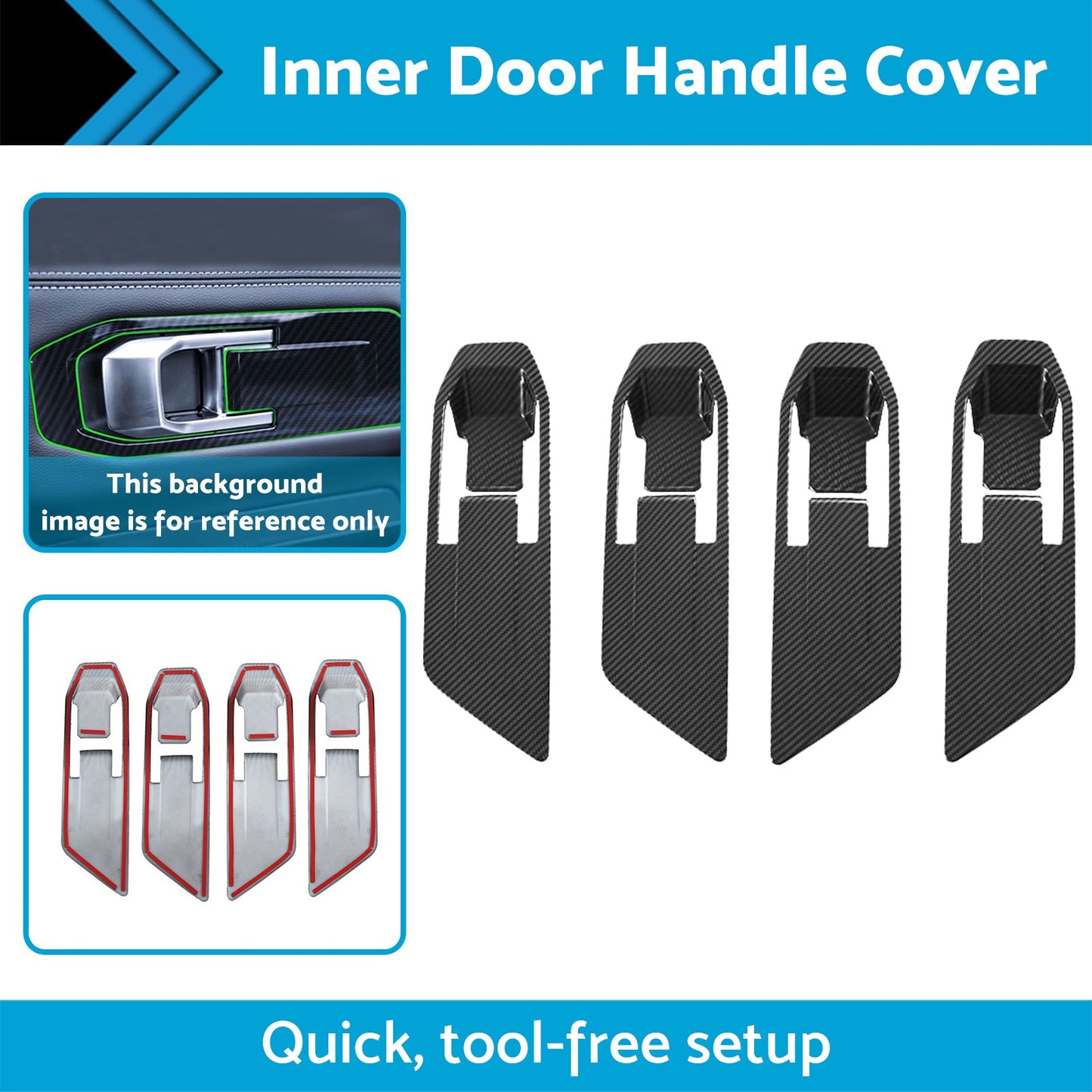 Carbon Fiber Inner Door Handle Cover Suitable For Mitsubishi Triton L200 23-25-4