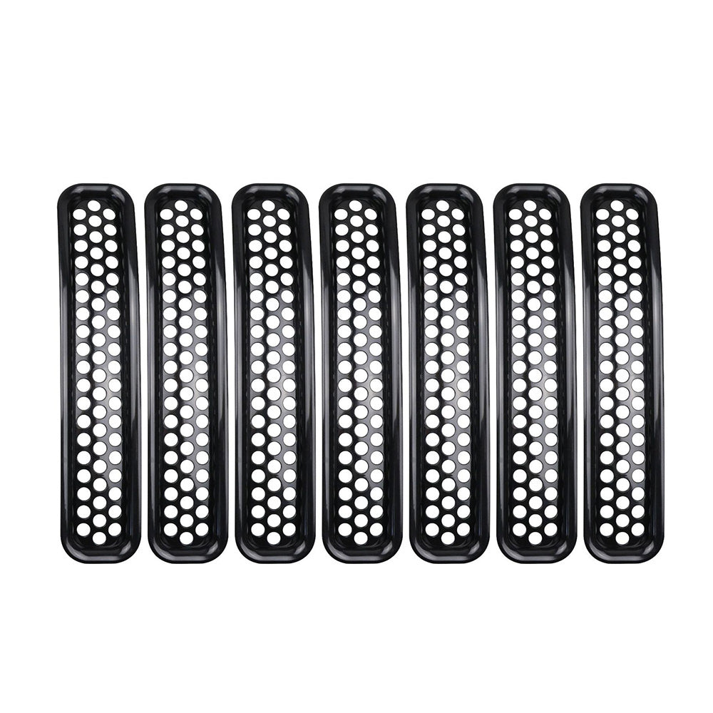 Front Mesh Grille Inserts Grill Cover Trim Suitable For Jeep Wrangler TJ 1997-2006-0