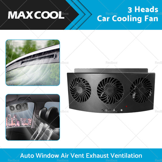 Car Exhaust Window Fan Cooler Air Vent Cooling Fans Ventilator 3Heads Adjustable-1