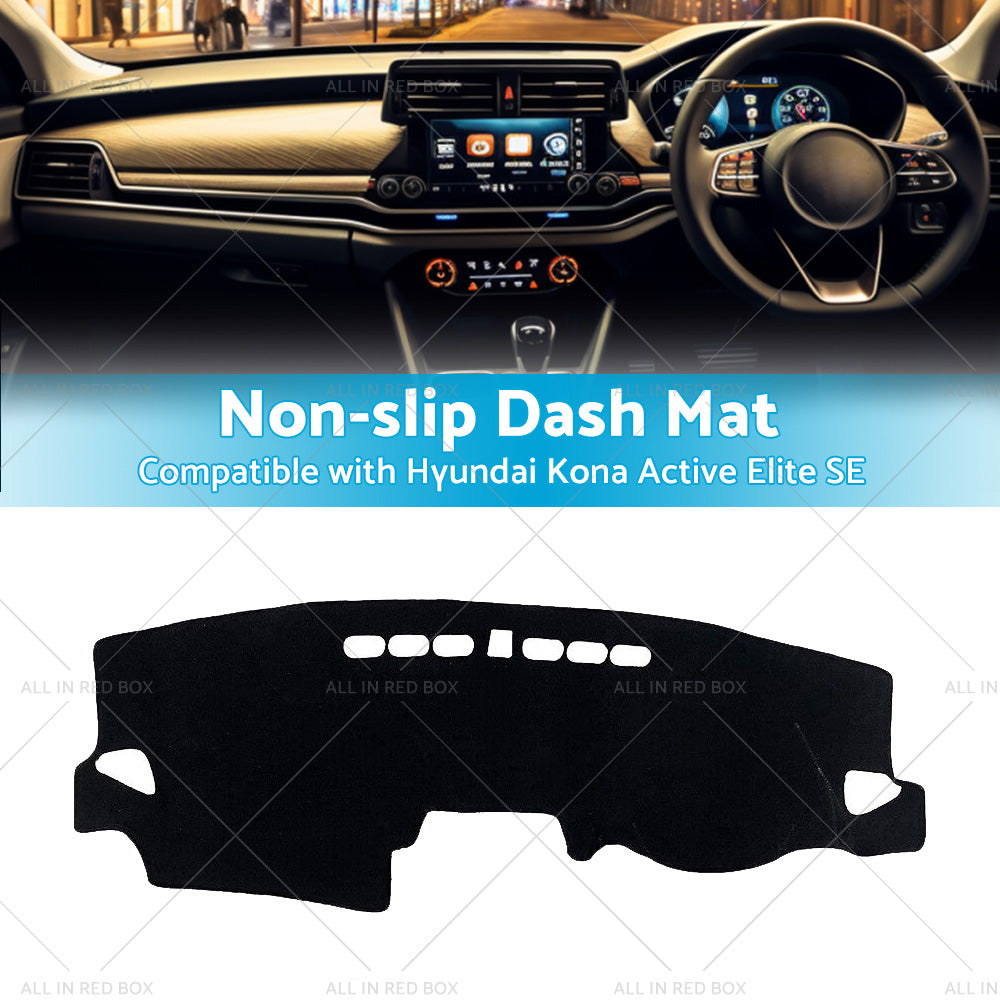 NO HUD Non-Slip Dash Mat Suitable For Hyundai Kona Active Elite SE 7 2017-2023-2