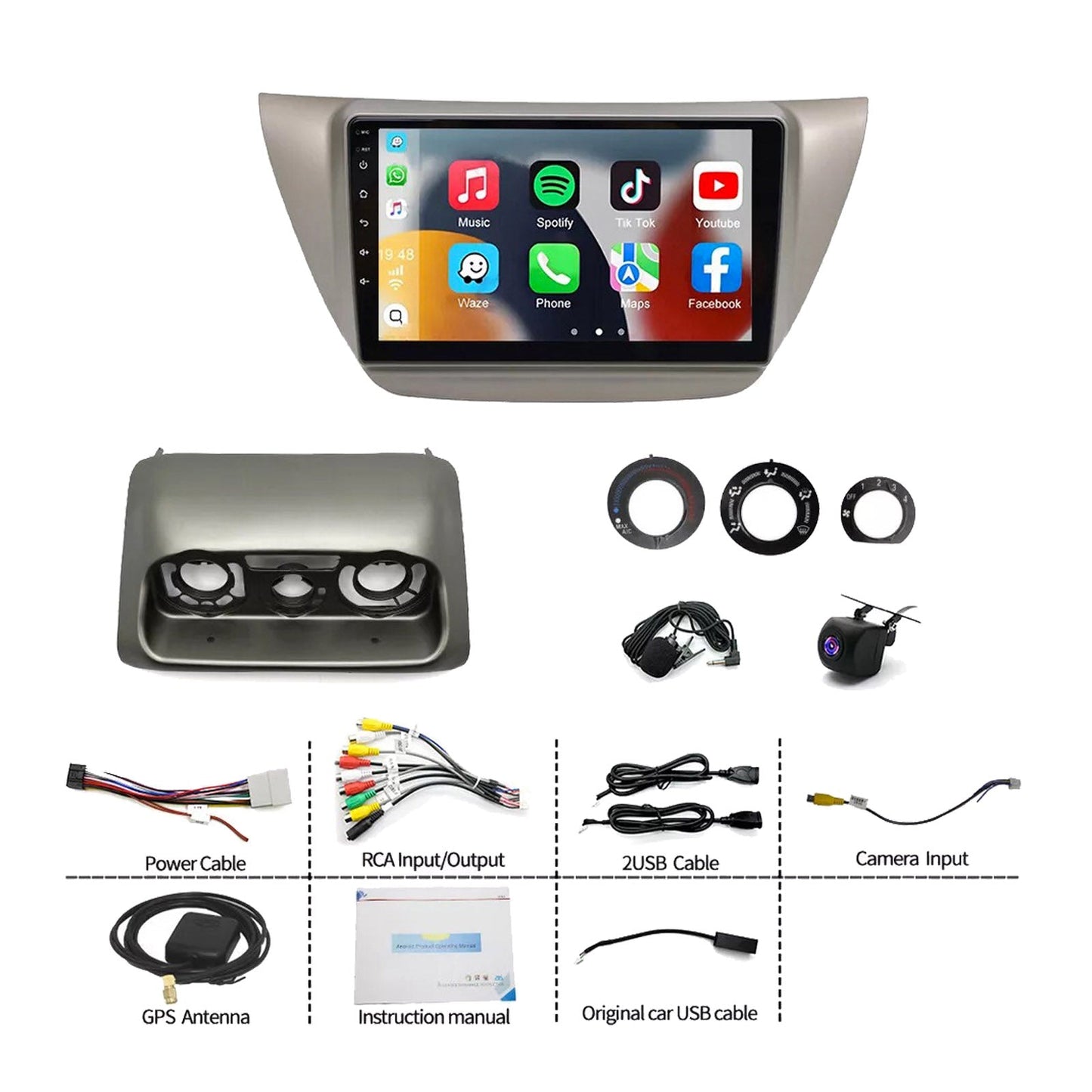 4GB+64GB CarPlay Android 13 Stereo Suitable for Mitsubishi Lancer 2003-2007-2