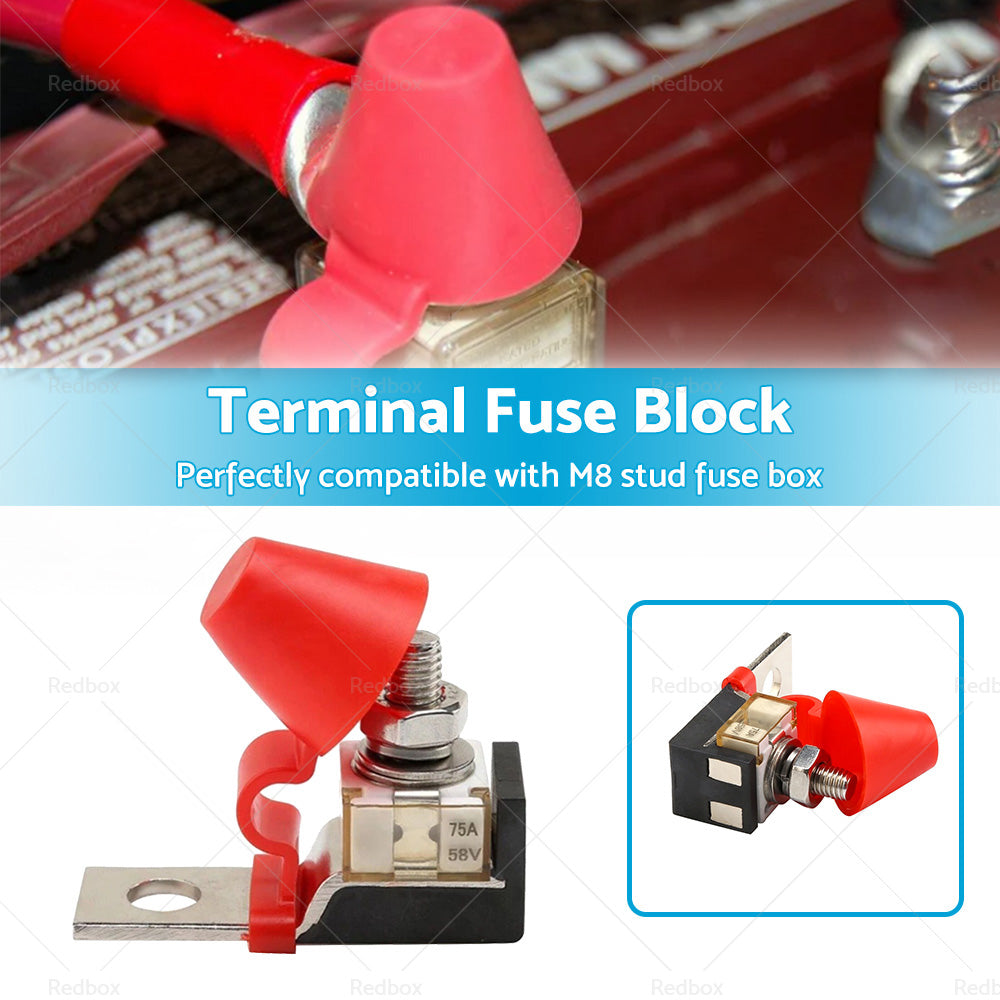 M8 TERMINAL FUSE BLOCK STUD 8mm 75A 58V waterproof fuse box with cooling holes-2