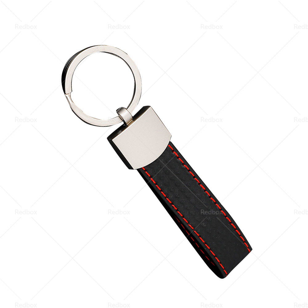 1 Piece Black Key Ring Keychain Keyring Metal PU Leather Key Chain Universal-4