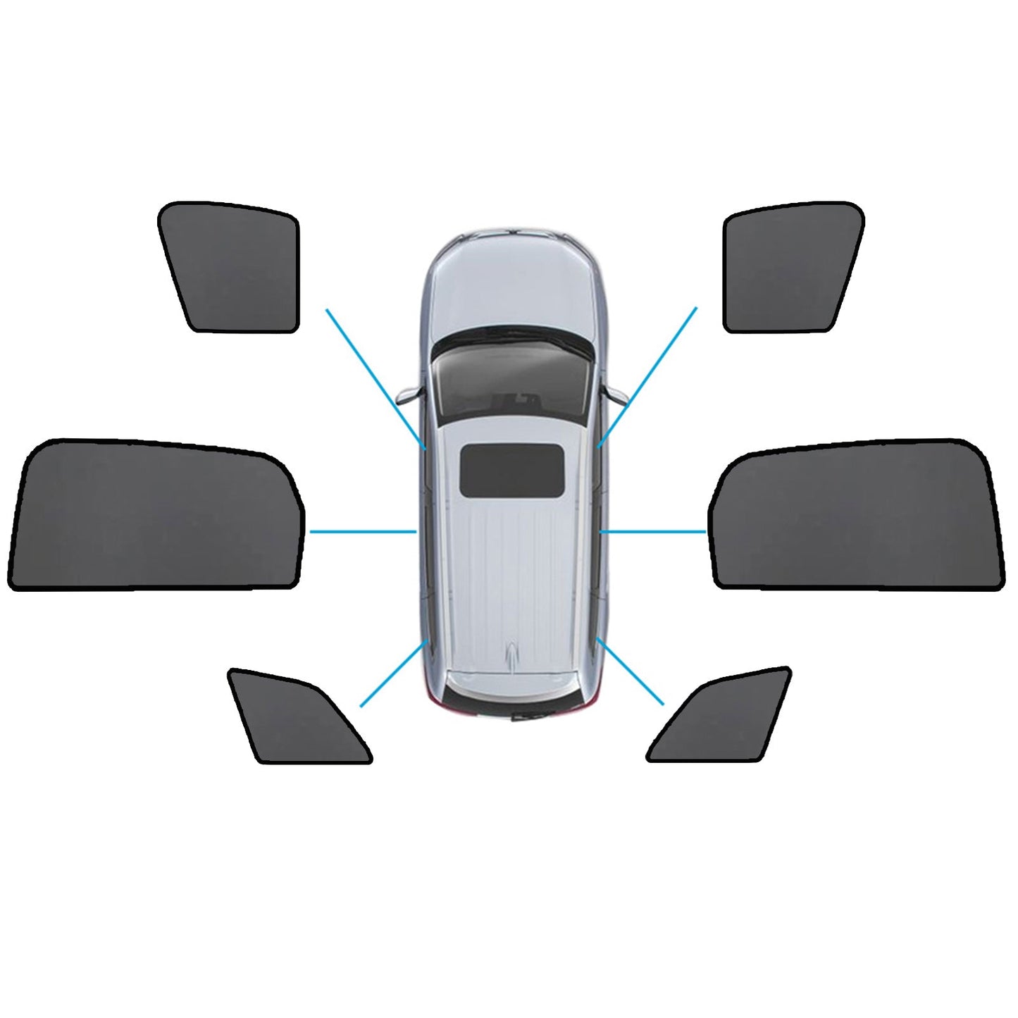 Magnetic Mesh Sun Blind Shades Suitable for Audi Q7 SQ7 2015-2025 On Front/Rear-0