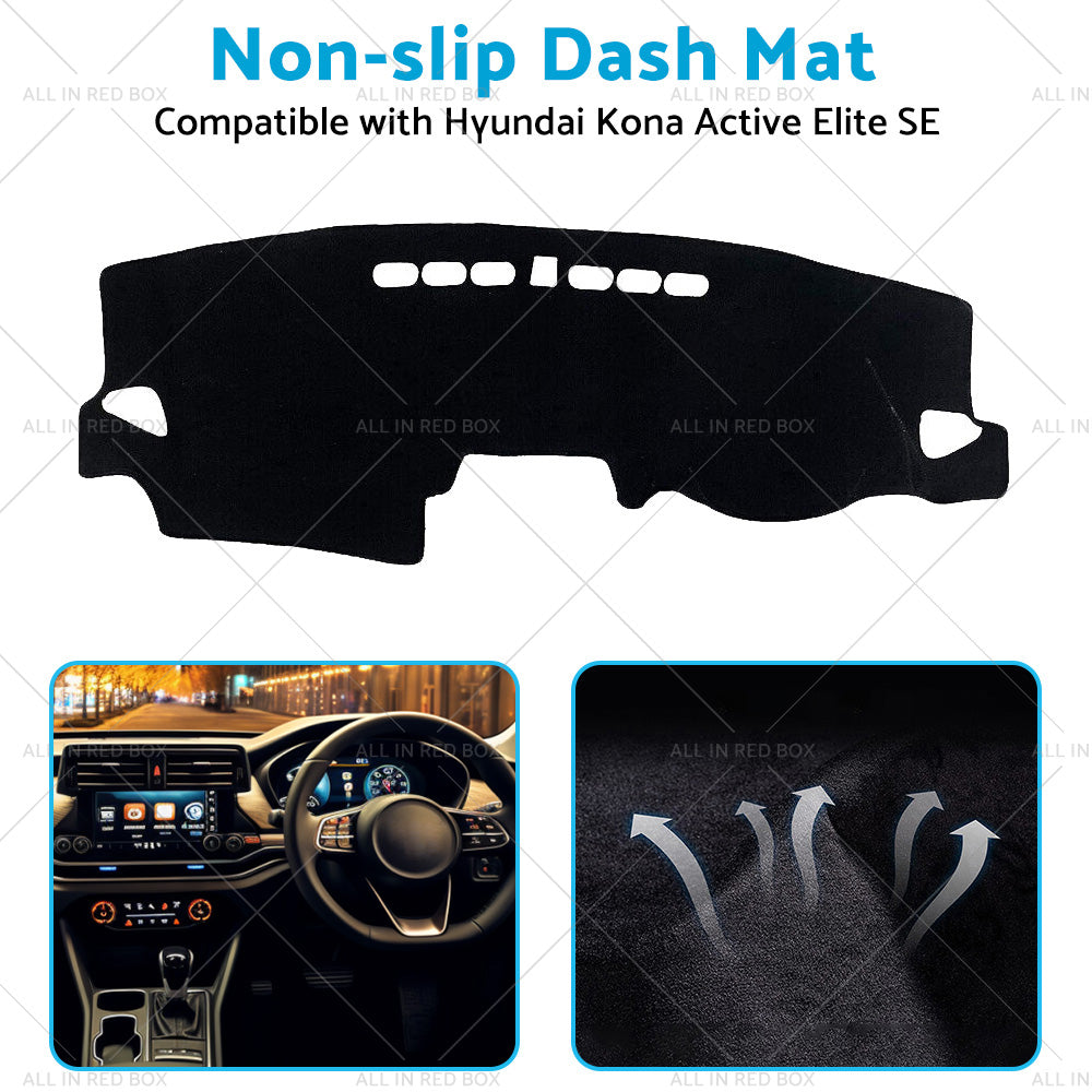 NO HUD Non-Slip Dash Mat Suitable For Hyundai Kona Active Elite SE 7 2017-2023-4