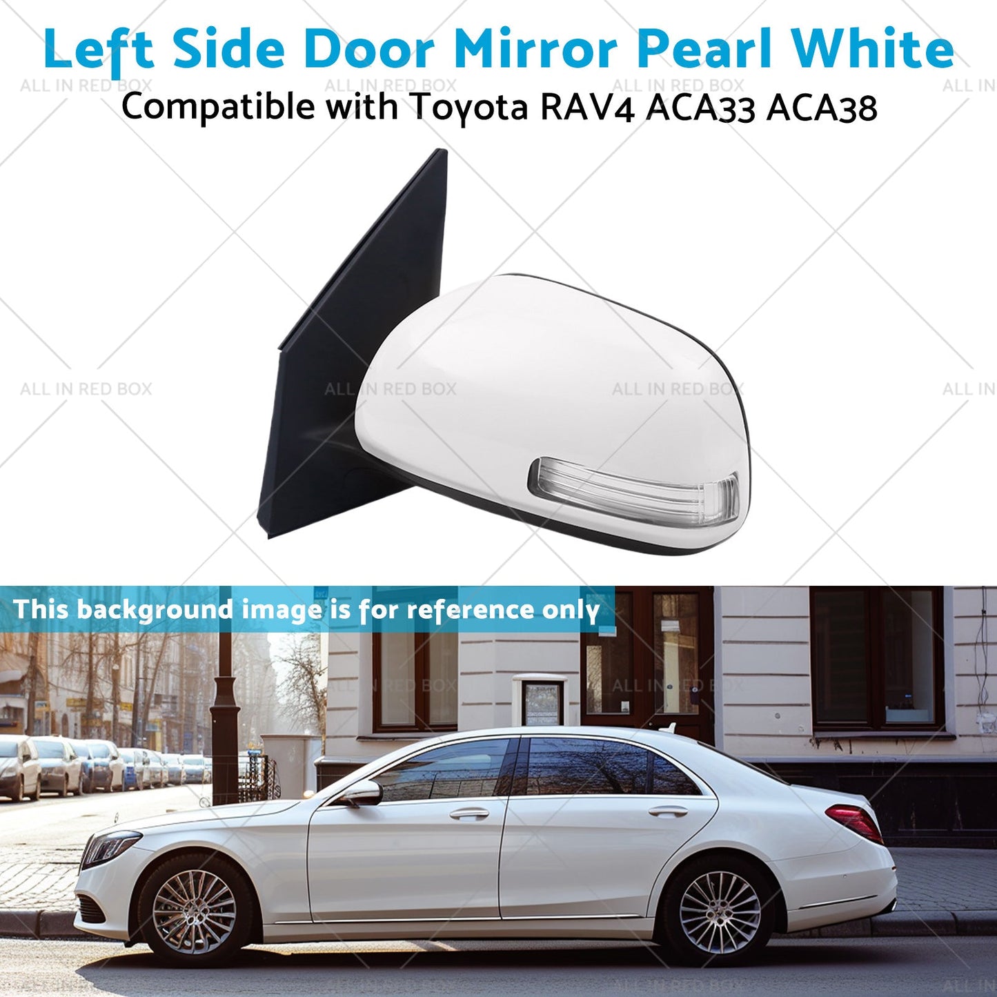 Pearl White Mirror Left Side Door Suitable for Toyota RAV4 ACA33 ACA38 2008-2012-4