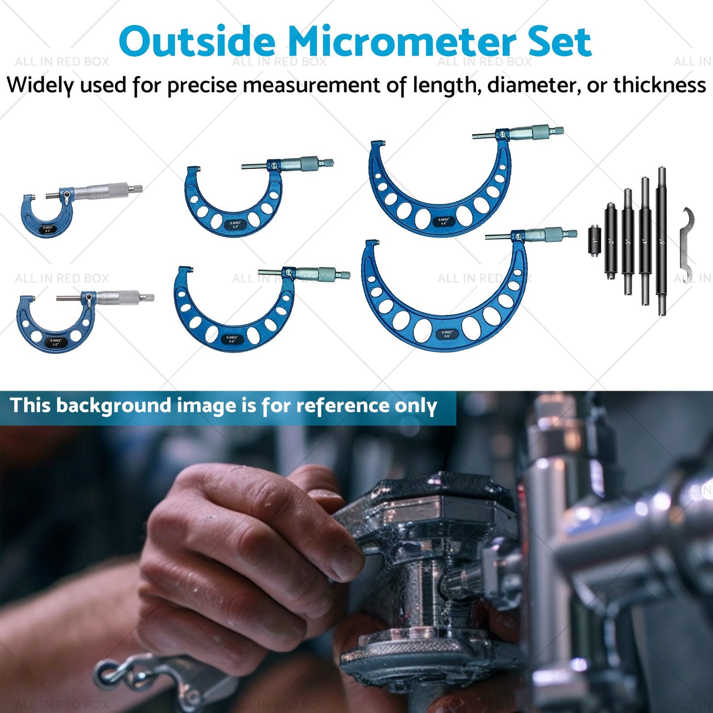 6pcs or set 0-6 inch Outside Micrometer set Machinist Tool Carbide 0. 0001 inch-3