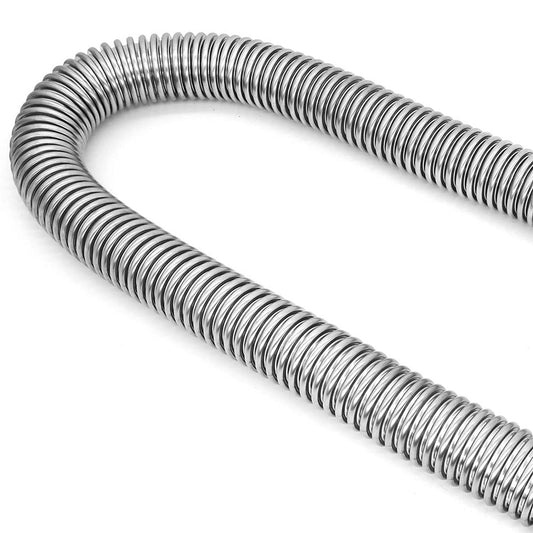 48inch Flexible Stainless Steel Radiator Hose Kit with Chrome Caps Car Polished-1