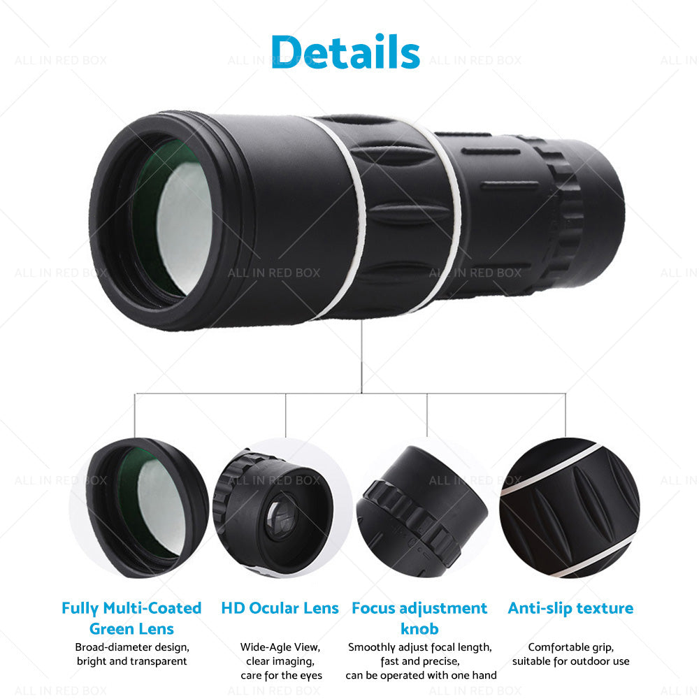 High powered Wide angle View Monocular Single Hand Held Telescope Night Vision-1