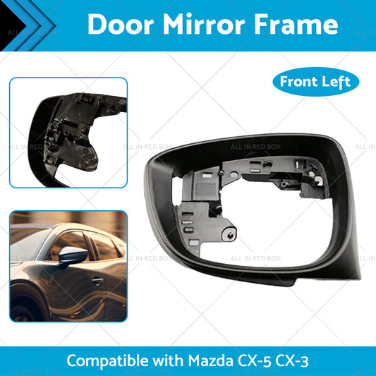 Left Side Door Wing Mirror Frame Suitable For Mazda CX-5 15-16 CX-3 16-19 Black-1