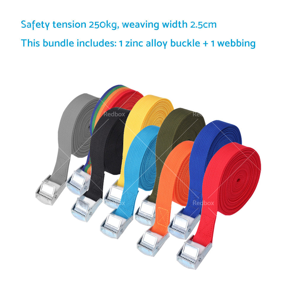 2/4pcs Metal Buckle Cam Tie Down Strap Heavy Lugga Cargo Ratchet Lashing Rope 2M-4