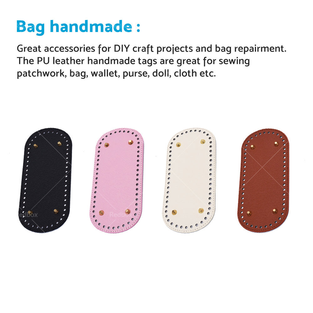 8PCS PU Leather Shaper Base Pad DIY Crochet Bag Bottom Oval Knitting Accessories-2