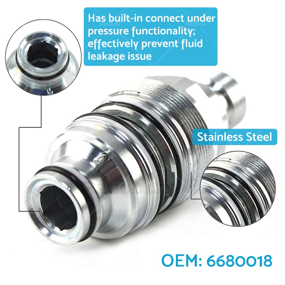 For Bobcat Male and Female Hydraulic Flat Face Quick Coupler 46mm 1 13 or 16 inch thread-2