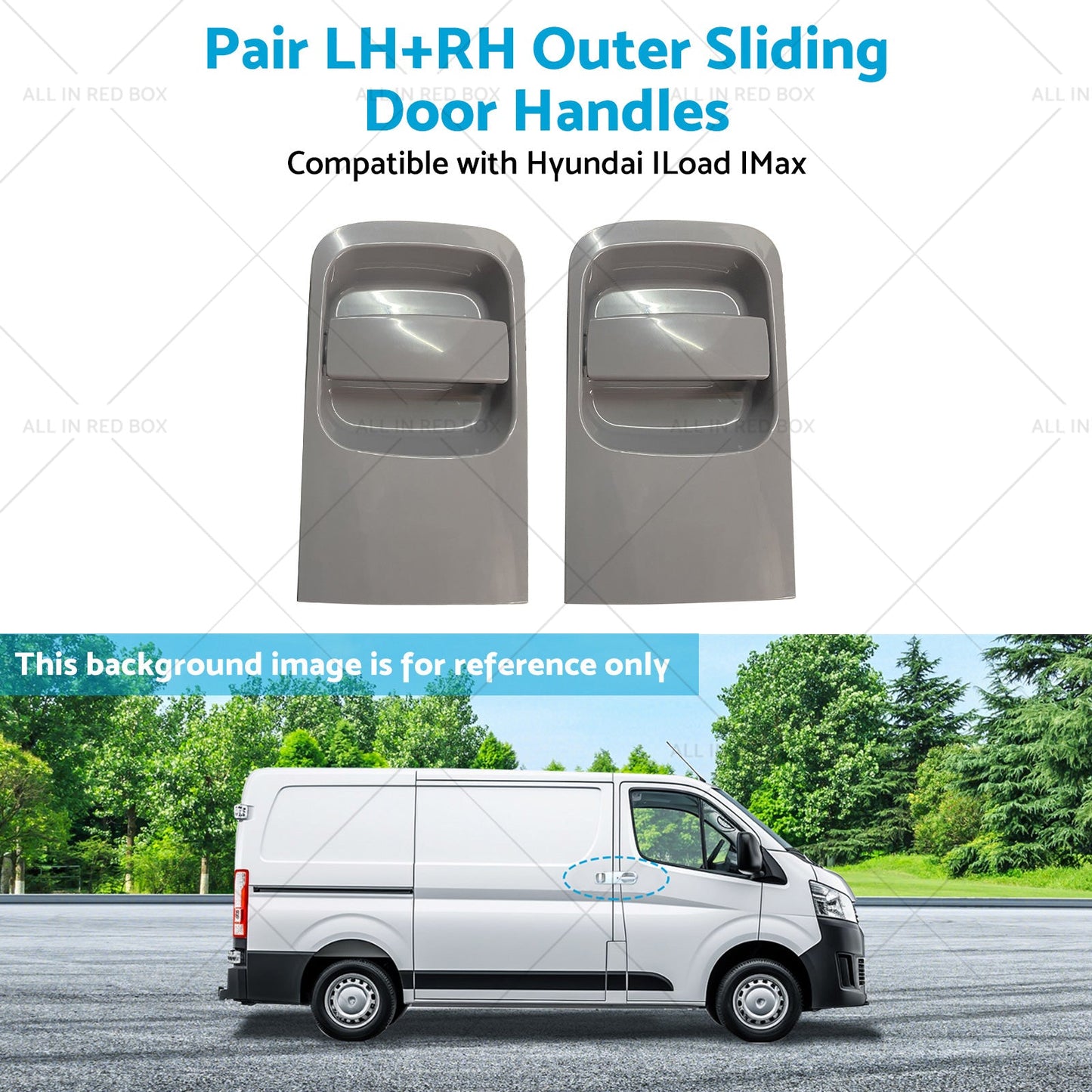 Pair Grey LHRH Outer Sliding Door Handles Suitable for 08~15 Hyundai ILoad IMax-4
