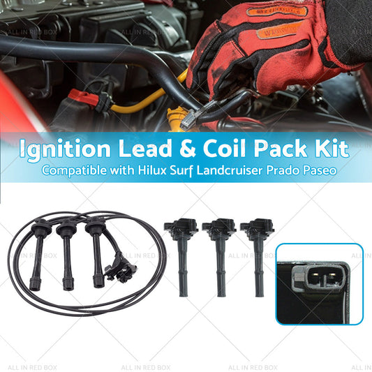 Ignition Lead Coil Pack Kit Suitable for Landcruiser Prado 5VZ-FE 90919-02212-1