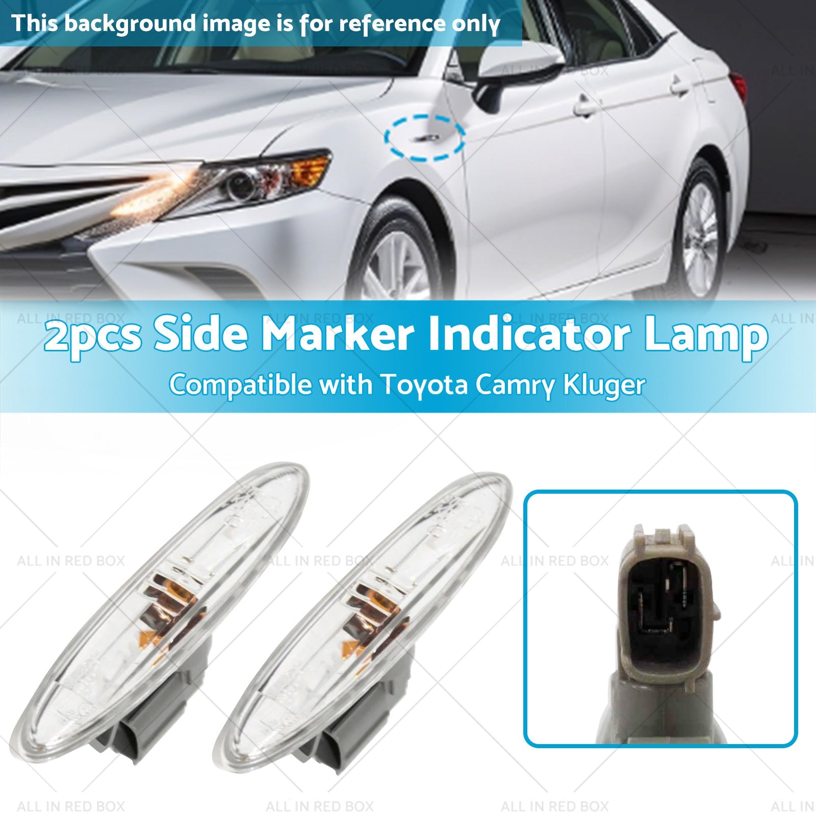 2x Turn Signal Side Marker Indicator Lamp Suitable for Camry 06-11 Kluger 07-14-2