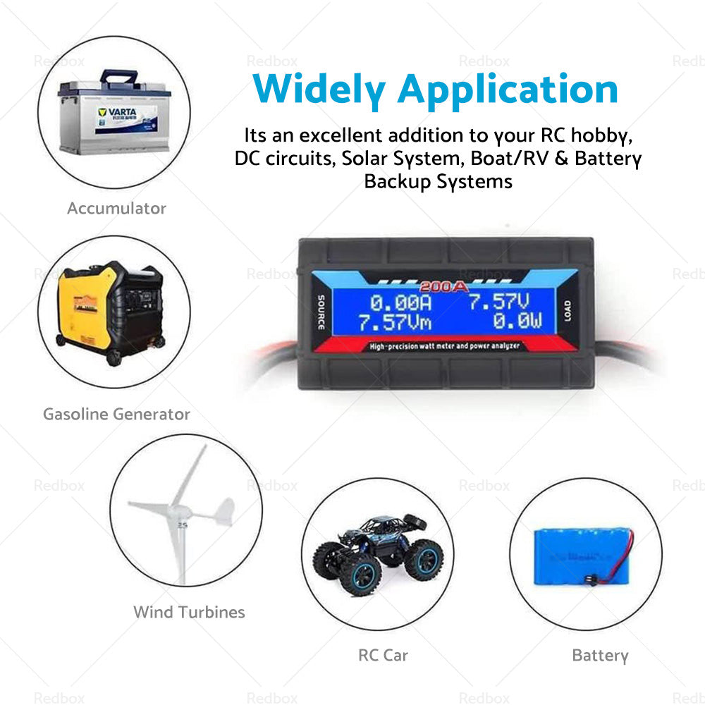 200 Amp Digital Watt Meter Power Analyser Solar Caravan Anderson Style Plug 12V-2