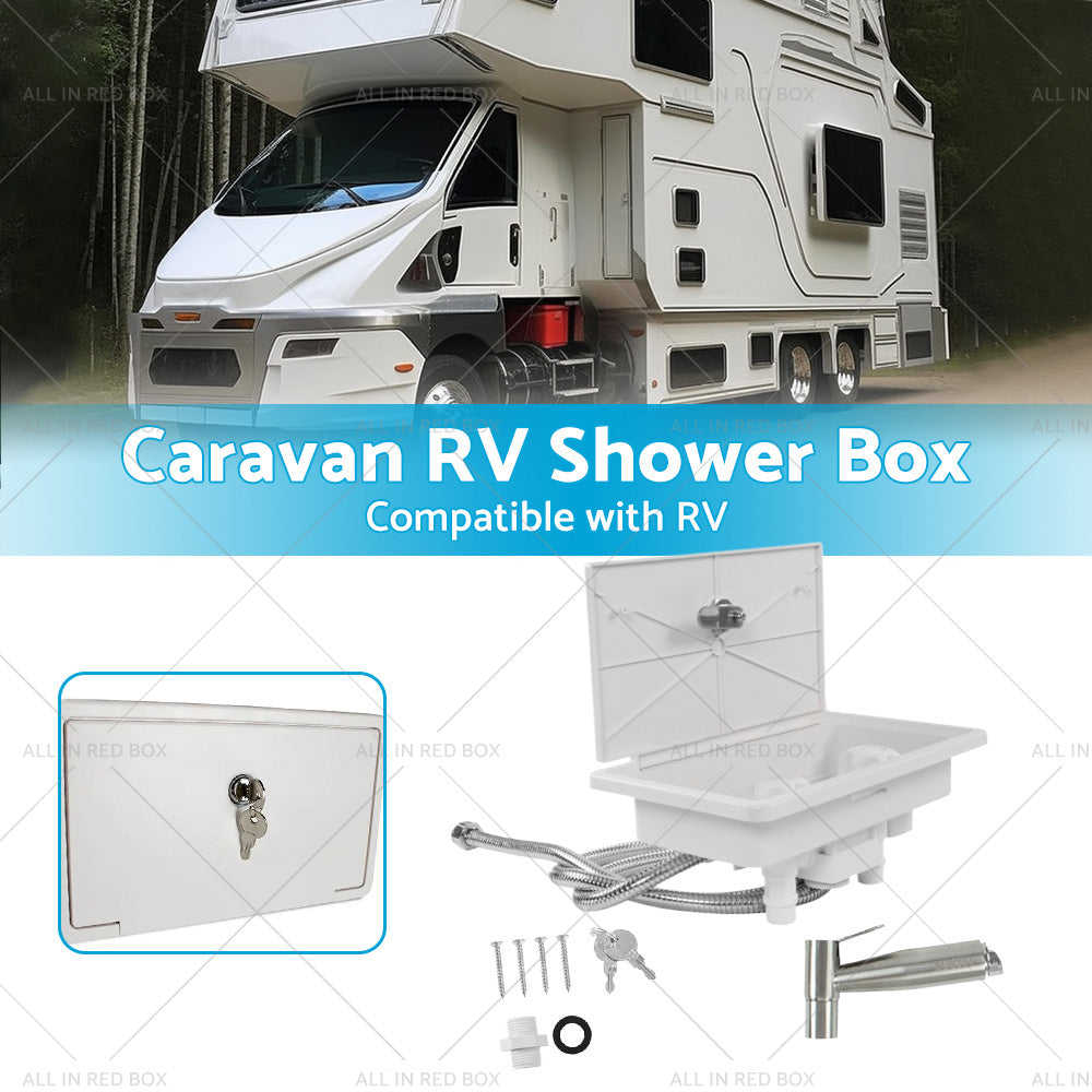 Caravan RV Shower Box Kit External with Lock Exterior Camper Trailer Boat Marine-2
