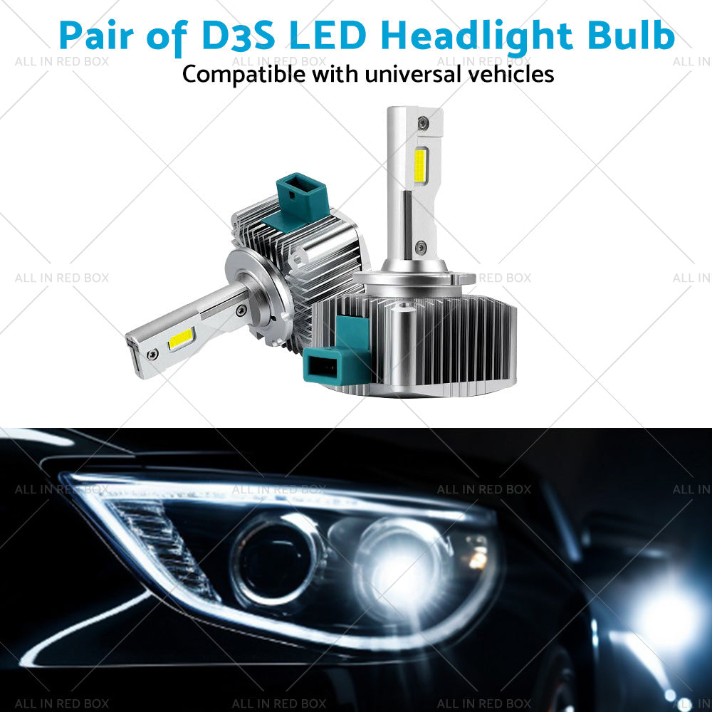 Pair of D3S LED Headlight Bulbs Conversion Kit Replace HID Xenon Lamps 90W 2pcs-3