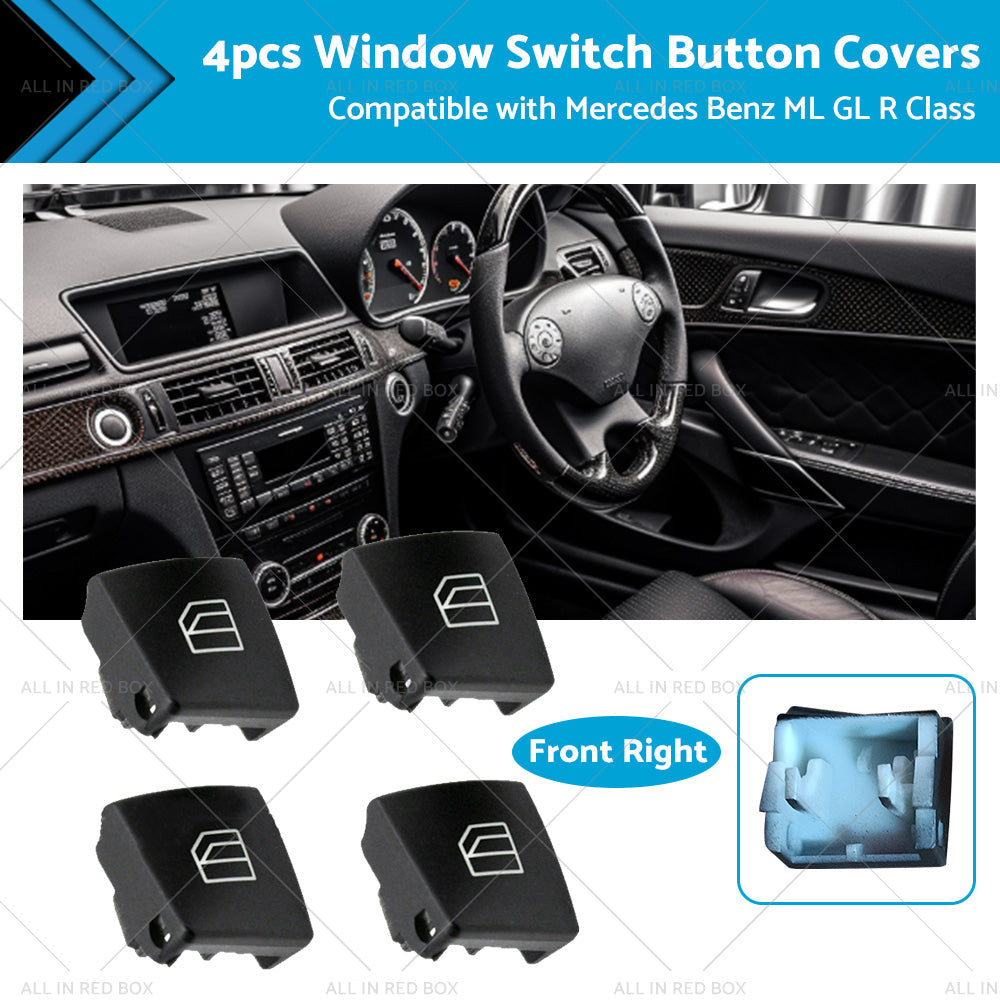4PCS Driver Window Switch Button Cover Suitable for Mercedes Benz ML W164 W212-0