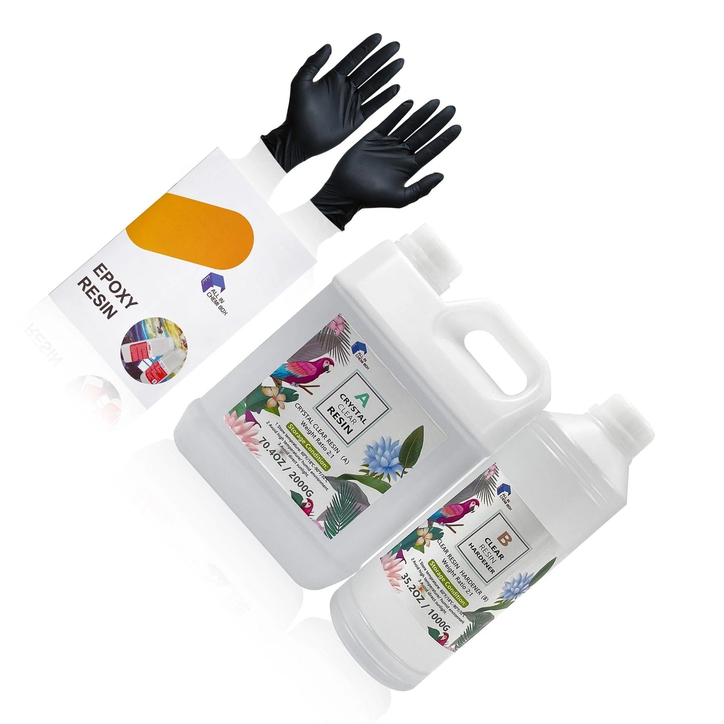 3KG Epoxy Resin 2:1 AB Kit Ultra Clear UV Resin For Crafts, Art, DIY, River Table & Jewellery-2