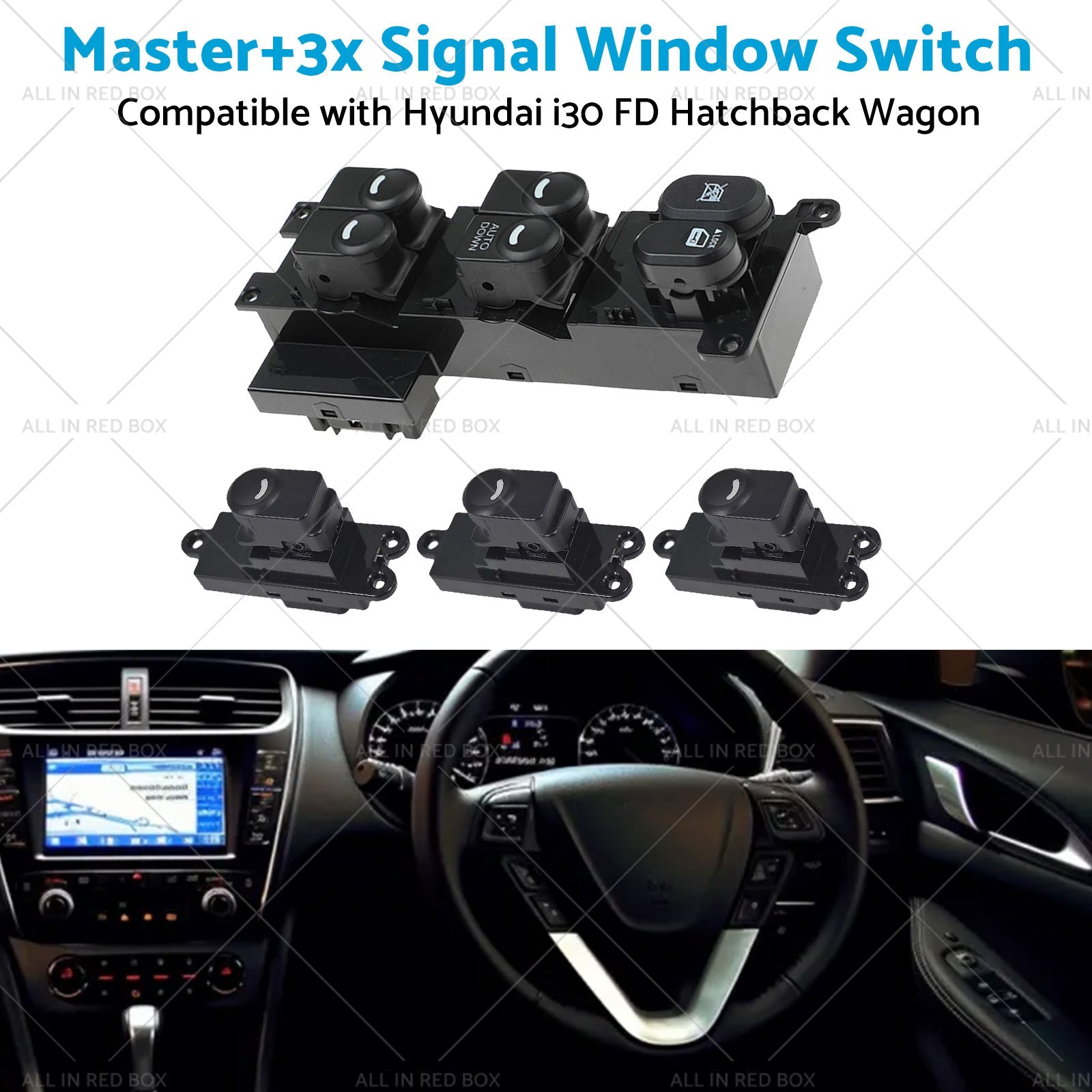 Master3x Signal Window Switch Suitable For Hyundai I30 FD Hatchback Wagon 07-12-3