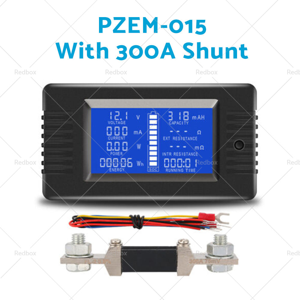 50-300A LCD Display DC Battery Monitor Meter 200V Voltmeter Amp For RV System-8