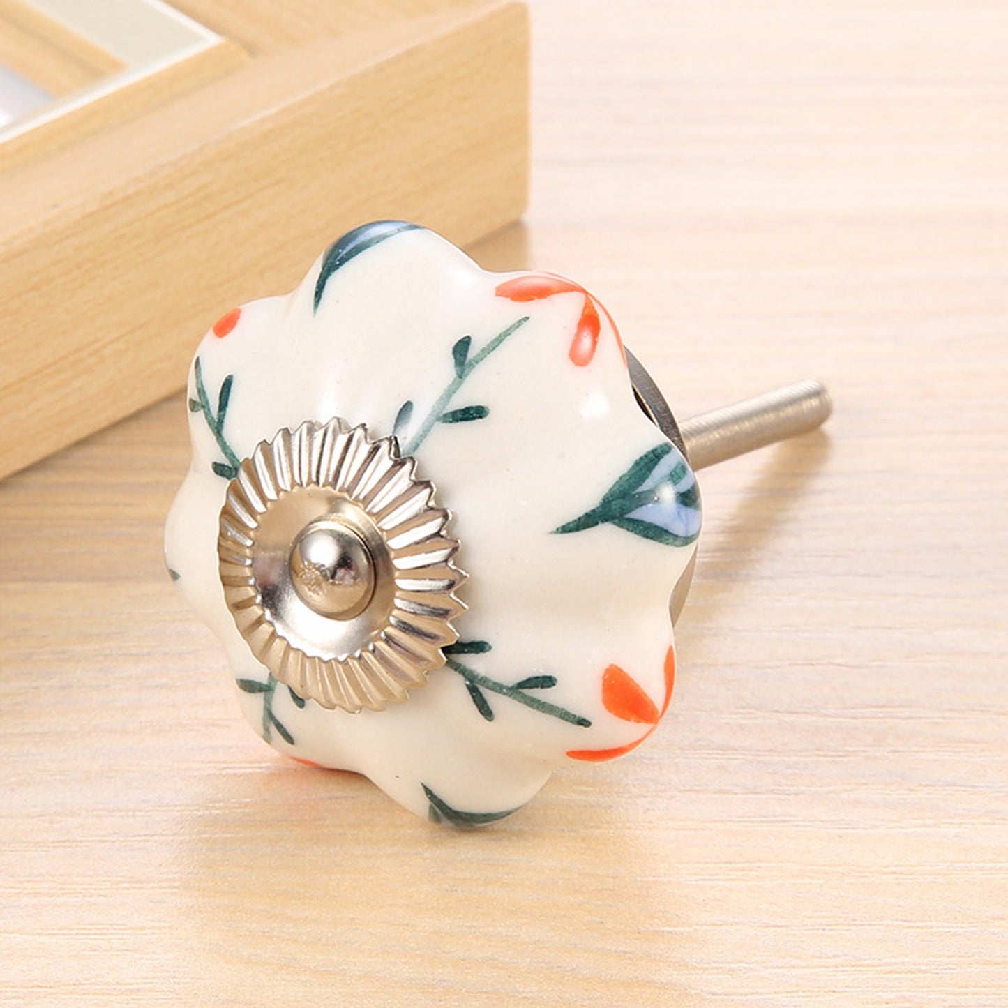 6 Pcs Cupboard Door Knobs Handles Drawer Pull Vintage Ceramic Knob Shabby Chic-2