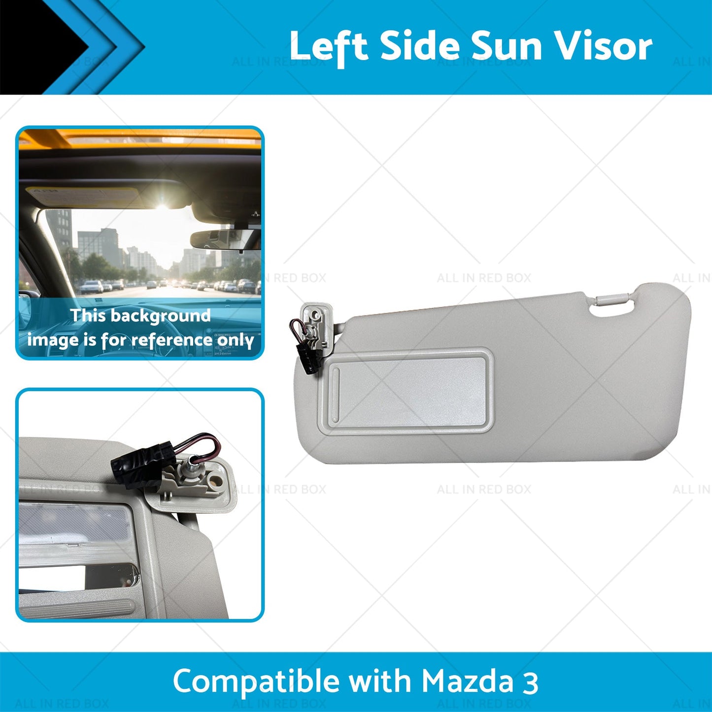 BBM2-69-320C-75 Left Side Sun Visor Suitable for 10-13 Mazda 3 Hatchback-1