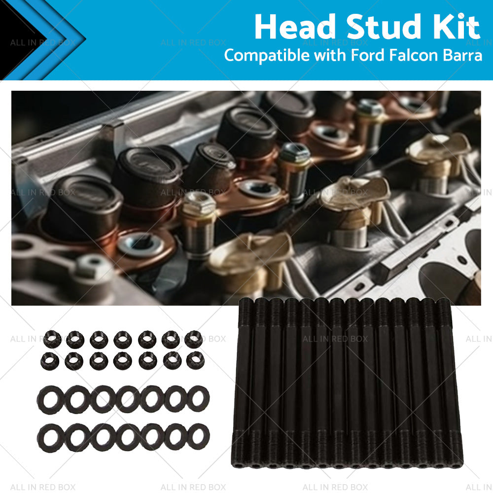 Suitable for Ford Falcon Barra XR6 BA BF FG FGX 4. 0 6 Cyl 12 Point Head Stud Kit-0