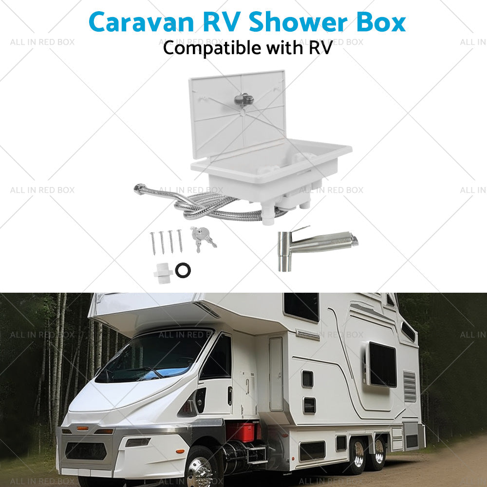 Caravan RV Shower Box Kit External with Lock Exterior Camper Trailer Boat Marine-3