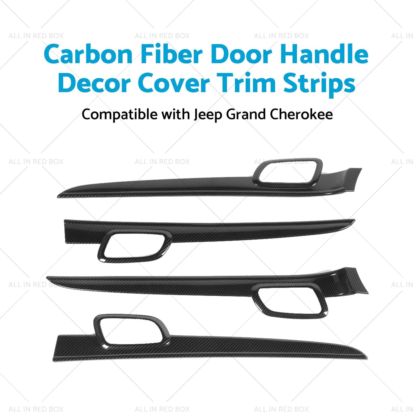 Carbon Fiber Door Handle Decor Cover Trim Strips Suitablefor Jeep Grand Cherokee-3