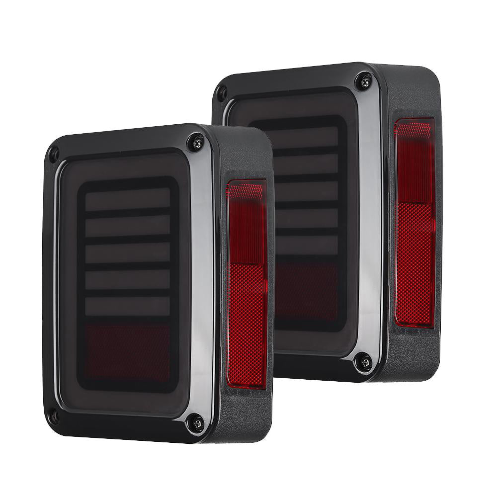 Smoked Black LED Tail Lights Rear Lamp Fits for Jeep Wrangler JK 2007-2017-1