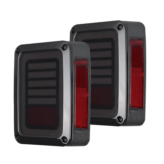 Smoked Black LED Tail Lights Rear Lamp Fits for Jeep Wrangler JK 2007-2017-1