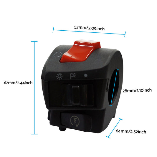 Motorcycle Handle Bar Headlight Control Switch Turn On Off Light Indicator-1