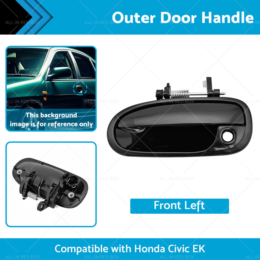 Smooth Black Front Left Outer Door Handle Suitable For Honda Civic EK 1995-2000-1