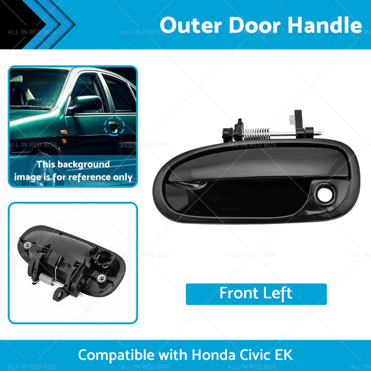 Smooth Black Front Left Outer Door Handle Suitable For Honda Civic EK 1995-2000-1