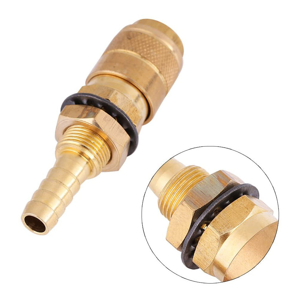 Female Quick Gas Connection with 6mm Barb for Argon and Water Suit Kemppi Unimig-3
