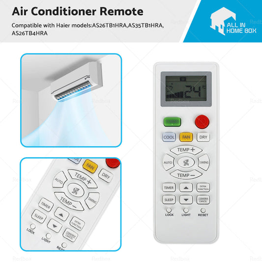 Air Conditioner Remote Suitable for Haier AS26TB1HRA, AS35TB1HRA, AS26TB4HRA-0