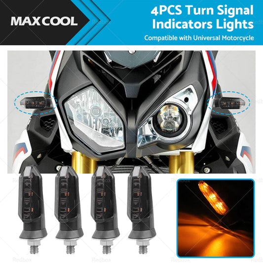 4 x Motorcycle Indicators Bike LED Turn Signal Light Blinkers Amber Universal AU-0