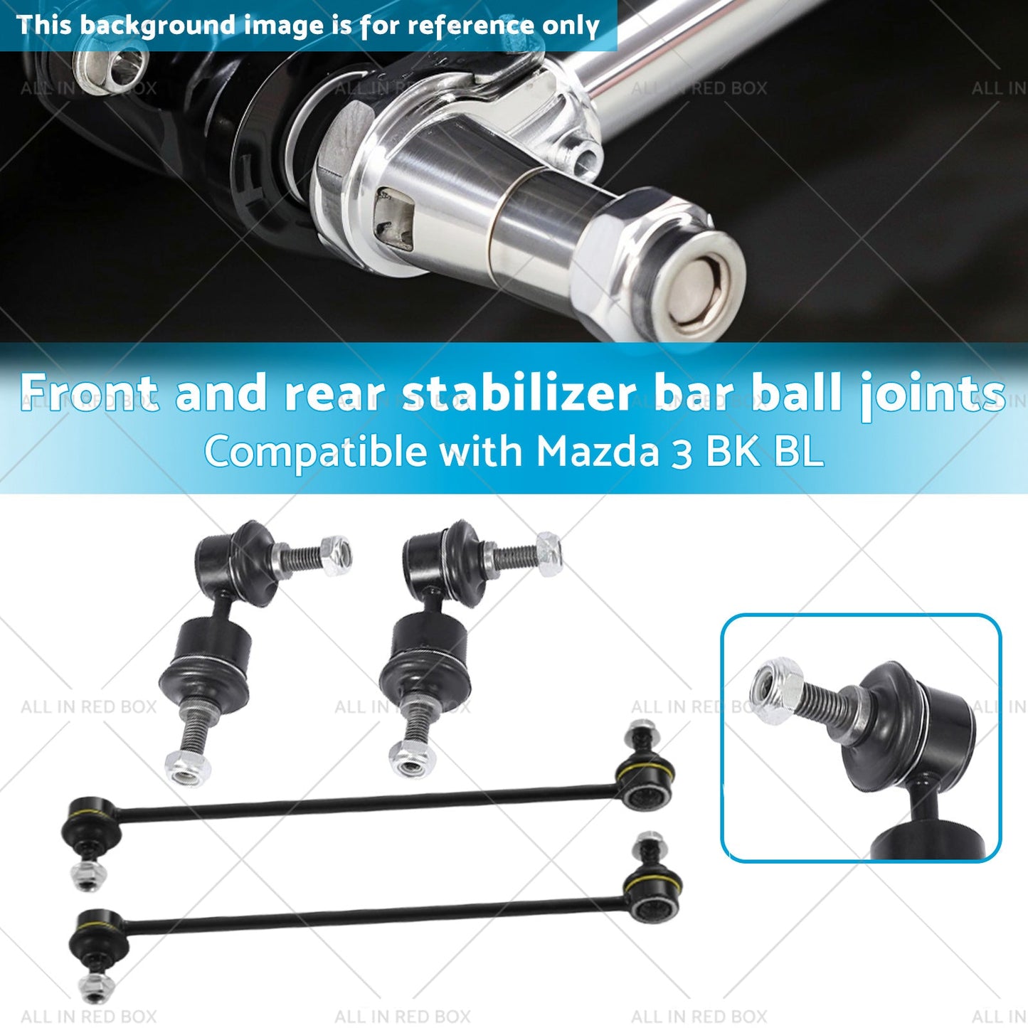Front and Rear Stabilizer Bar Ball Joints Suitable for Mazda 3 BK BL 2004-2014-2