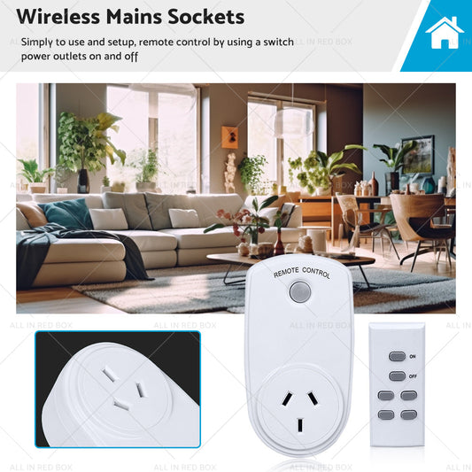 1 Pack Home Wireless Power Switch Mains Sockets  and  1x Remote Controllers AU Plug-0