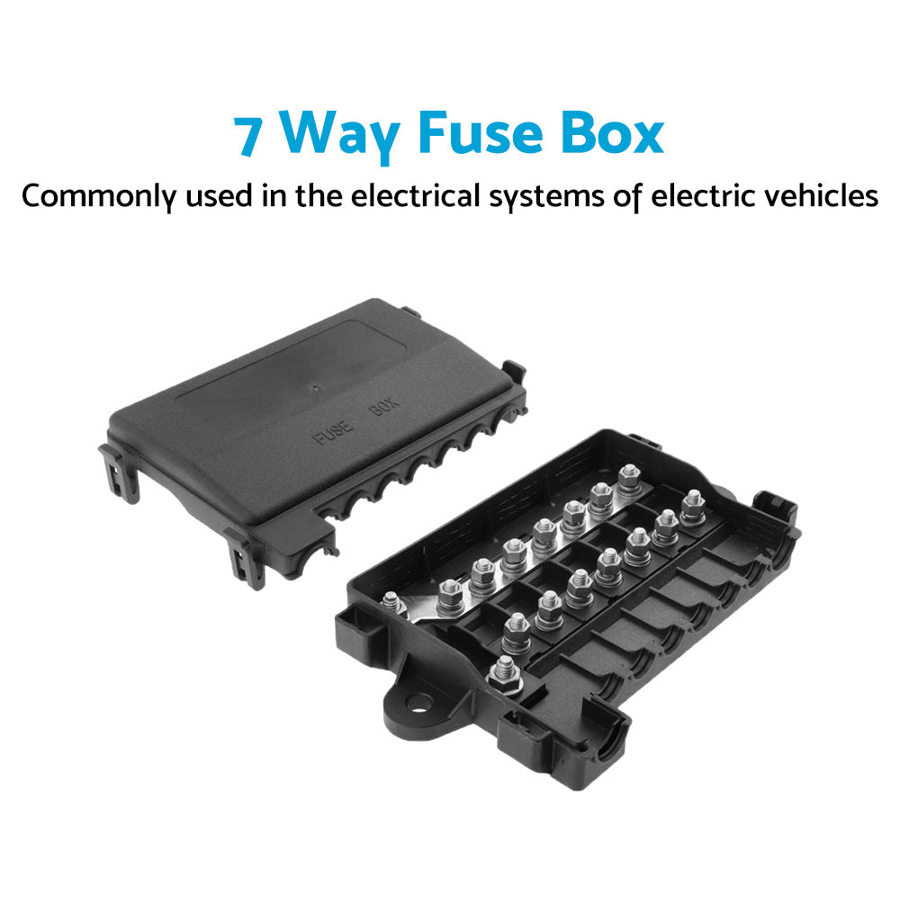 7 Way Multi Fuse Block Box Holder Car Auto Battery 12-32V-3
