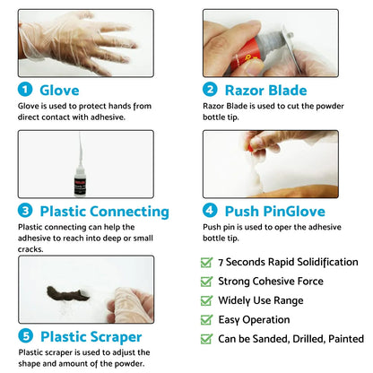 Strong Powder Adhesive Repair Kit – 7s Quick Bonding Glue for Multi-Surface Fixing-2