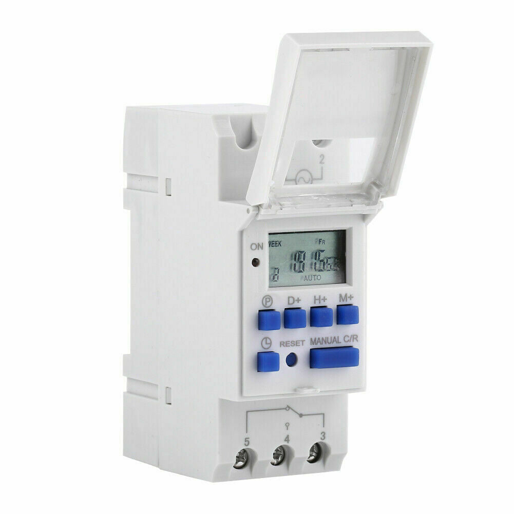 AU Local Digital LCD Power Programmable DIN Rail Timer Time Switch Relay AC 220V-2